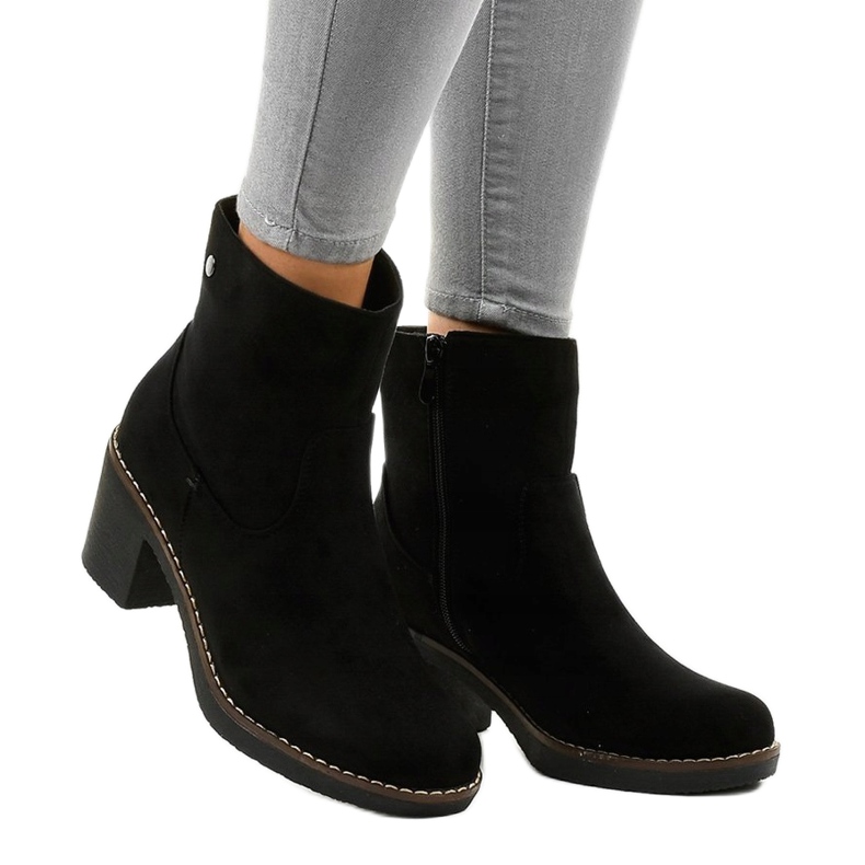 Crne antilop visoke potpetice 8B852 crno 1