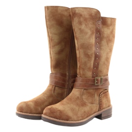 Duge čizme American Club GC31 sa kamenčićima smeđa 3