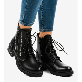 Crne ženske čizme s patentnim zatvaračem KL-602 crna 2