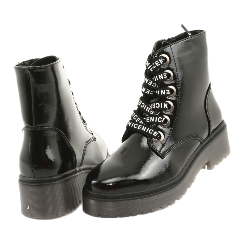 Čipkane čizme Sergio Leone 726 vezice crna 4