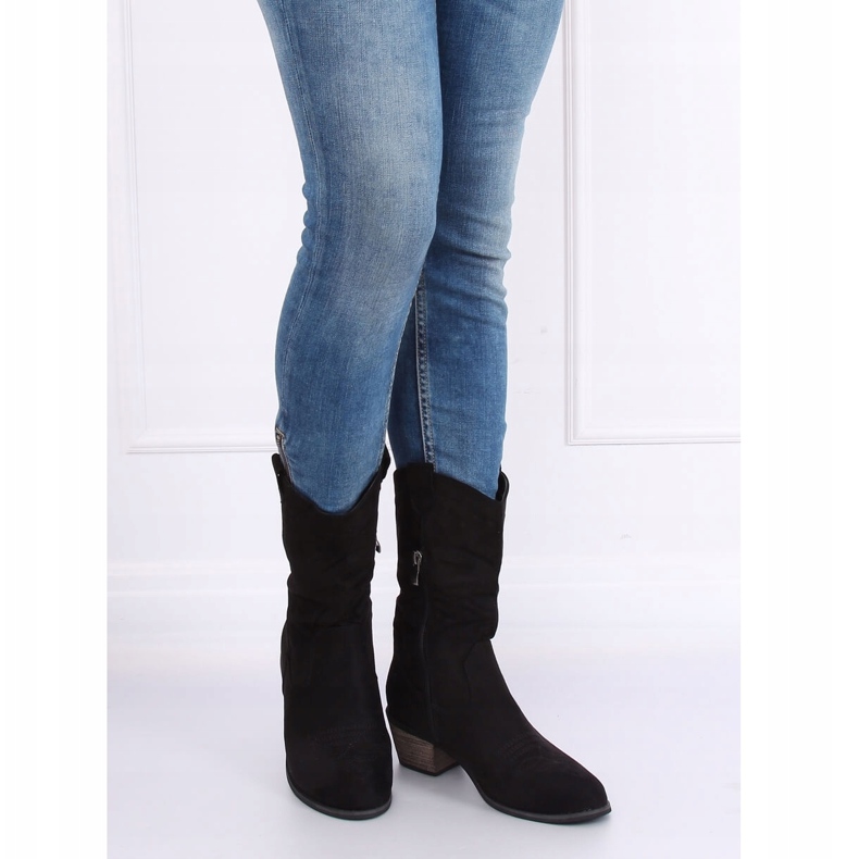 Crne CM-9M1-1 Crne kaubojske čizme crna 1