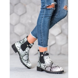 Seastar Chelsea čizme sa zmijskim printom bijela raznobojna 2