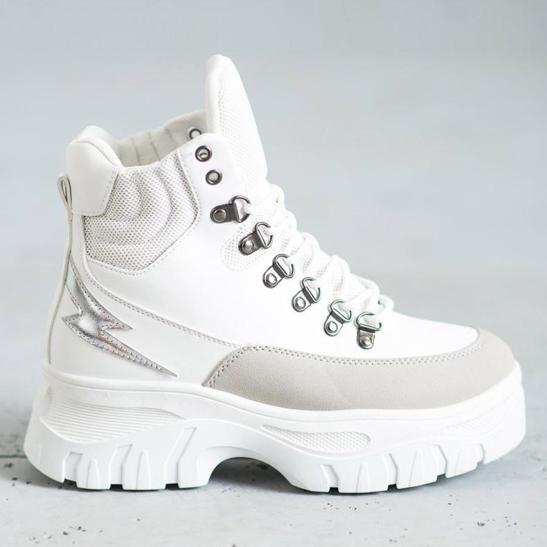 Seastar Modne čizme na vezanje bijela 2