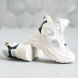 Sportske modne čizme bijela siva 2