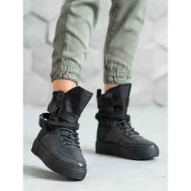 Diamantique Visoke čizme sa kopčama crno 2