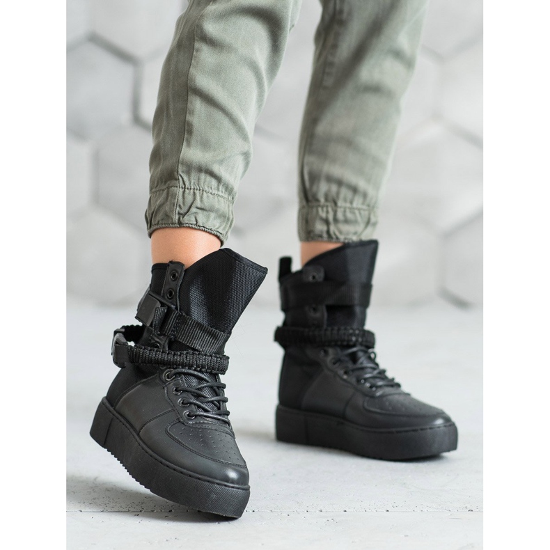 Diamantique Visoke čizme sa kopčama crna 2