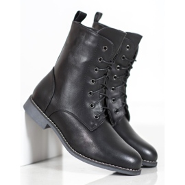 Super Me Visoke čizme s eko kožom crno 1