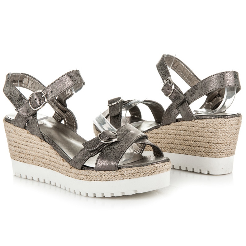 Kylie Espadrilles Srebrne sandale siva 1
