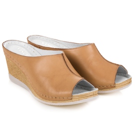 Vinceza Kožne papuče smeđa 1