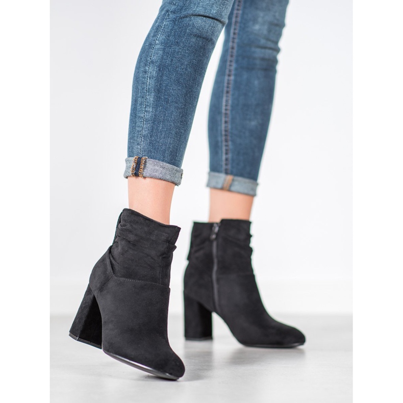 SHELOVET Klasične čizme s visokim potpeticama crna 2