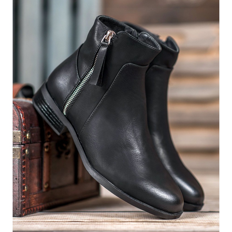 SDS Crne čizme s patentnim zatvaračem crna 1