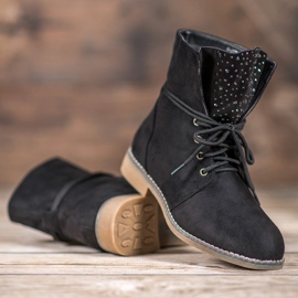 Čizme s kristalima crna 1