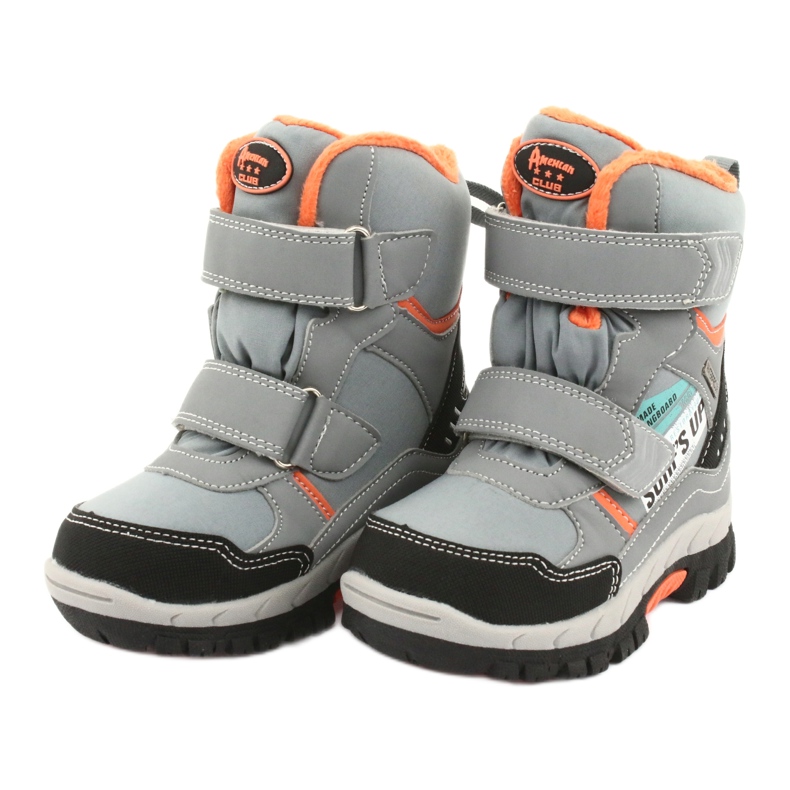 Čizme American Club sa sivom membranom RL34 crno naranča siva 3