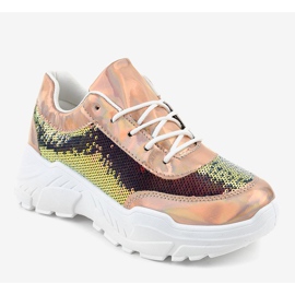 Sportske cipele sa šampanjcem sa šljokicama W-3118 žuta boja 1