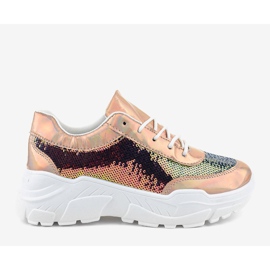 Sportske cipele sa šampanjcem sa šljokicama W-3118 žuta boja 2