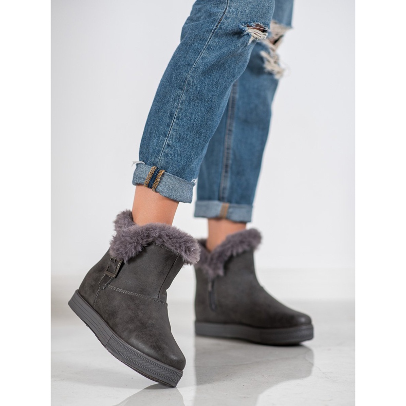 SHELOVET Čizme s patentnim zatvaračem siva 2