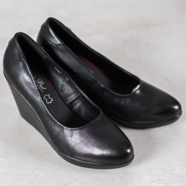 J. Star Klasične pumpe na klin crna 1