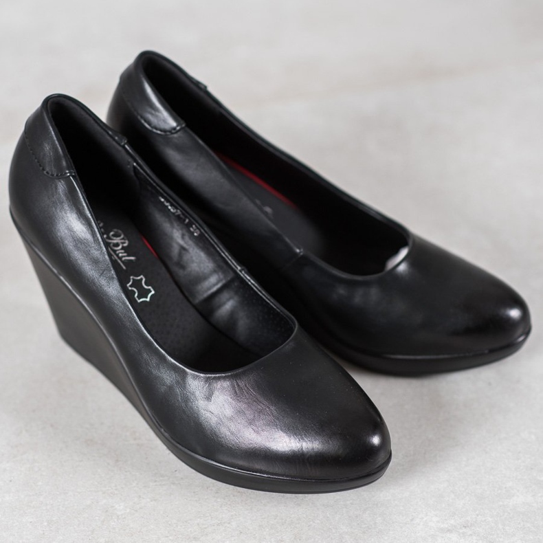 J. Star Klasične pumpe na klin crna 1