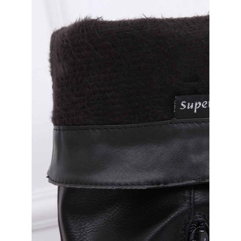 Crne ženske ravne čizme 1084-PG Crne crno 2