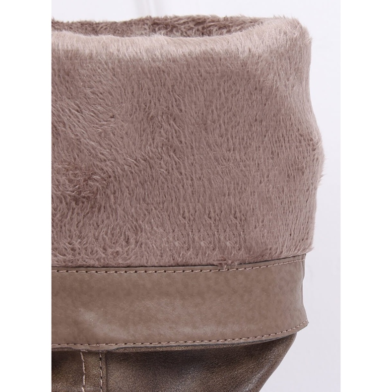 Ženske ravne čizme, bež 1084-PG Khaki 2