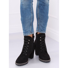 Crne čizme na čipku s visokim potpeticama 7081 Crna crno 2