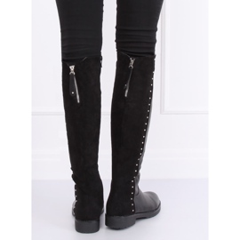 Čizme za jahanje debelo izolirane crne G3369A Crne crna 2