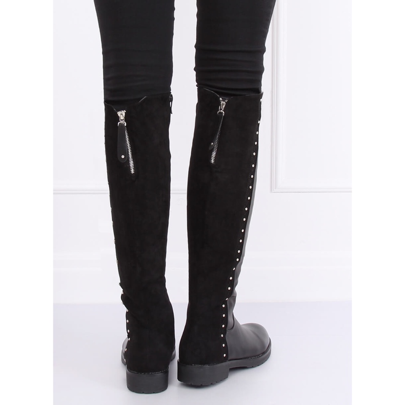 Čizme za jahanje debelo izolirane crne G3369A Crne crno 2