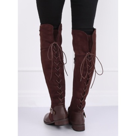 Čizme preko koljena s ravnim potpeticama smeđe 688-3 Smeđe smeđa 1