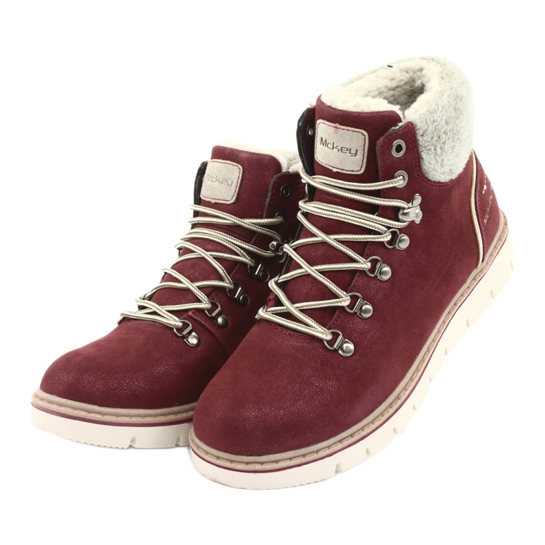 MCKEY 1072 zimske čizme na vezanje smeđa raznobojna siva 3