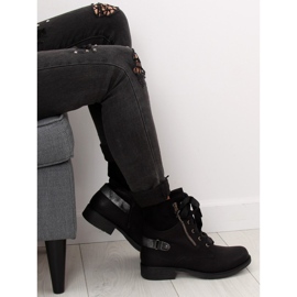 Crne čizme s čipkastom crnom bojom 17103-2 Crna II kvaliteta 1