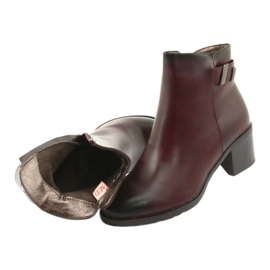 M.Daszyński Čizme na patentni zatvarač izolirane Daszyński SA153 bordo crvena raznobojna 5