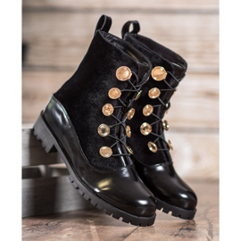 Seastar Čizme od velura s rebrastom bojom crna 1