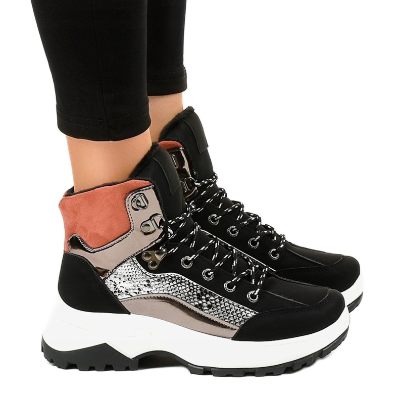 Crne ženske izolirane tenisice F-19208-1 crna višebojan 1