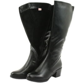 M.Daszyński Čizme izolirane visoke potpetice Daszyński 153 crne crno 5