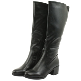 M.Daszyński Čizme izolirane visoke potpetice Daszyński 153 crne crna 3