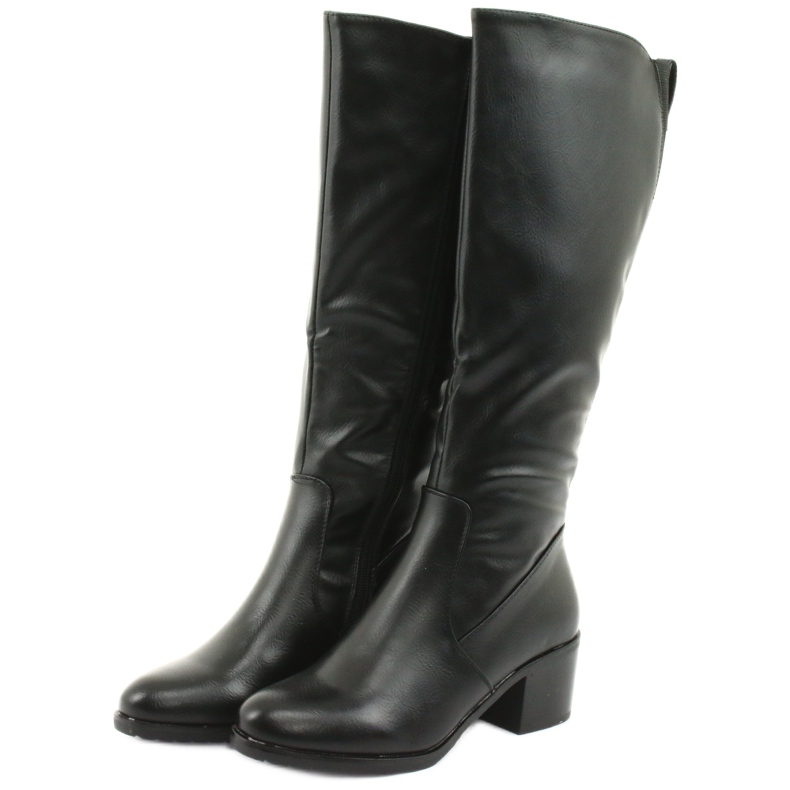 M.Daszyński Čizme izolirane visoke potpetice Daszyński 153 crne crna 3