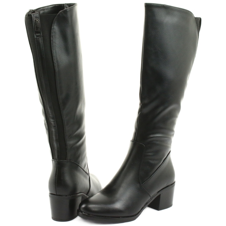 M.Daszyński Čizme izolirane visoke potpetice Daszyński 153 crne crna 4