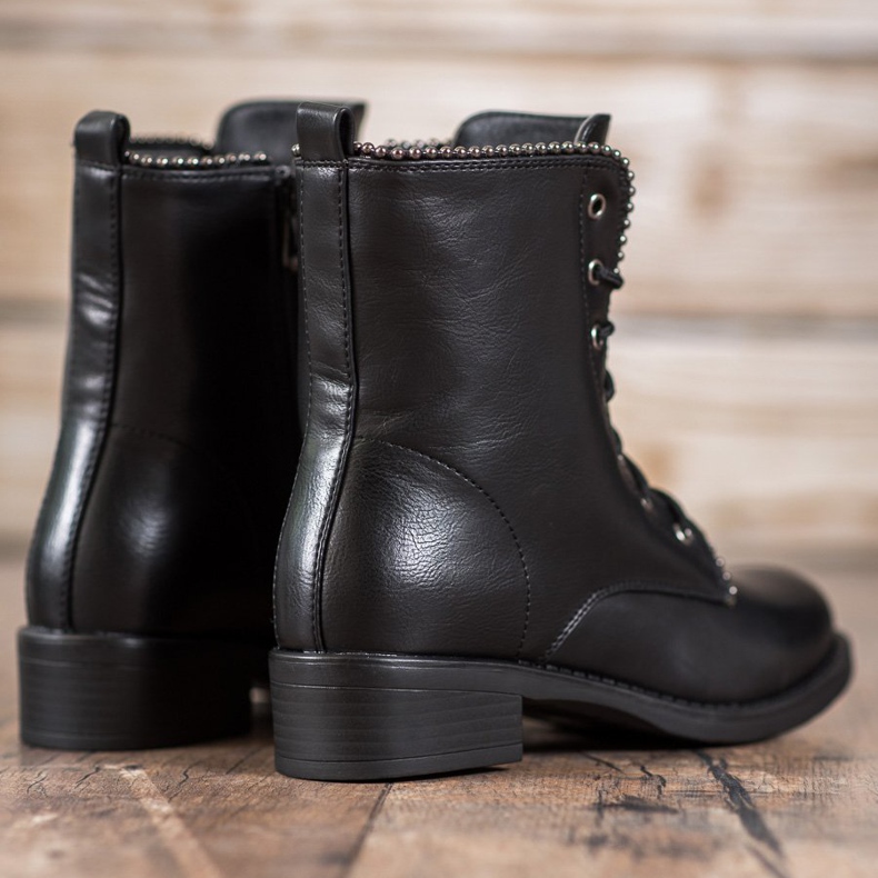 Janessa Klasične čizme na vezanje crna 1