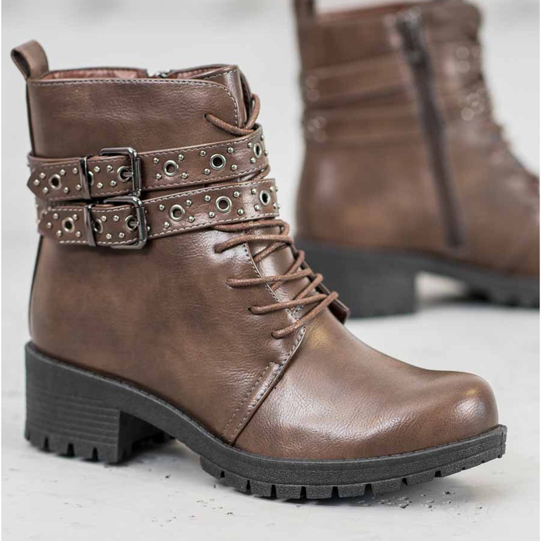 SHELOVET Čipkani radnici smeđa 1