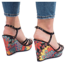 Crne sandale na klin Ibrahim crno 1