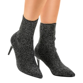 Crne i srebrne gležnjače LL-103P crna siva 1