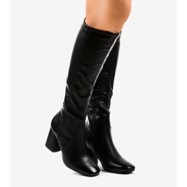 Crne čizme od eko kože 5319 crna 2