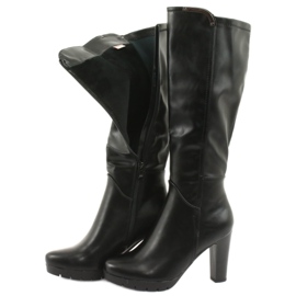 M.Daszyński Čizme na stupu Daszyński SA50 crna 5