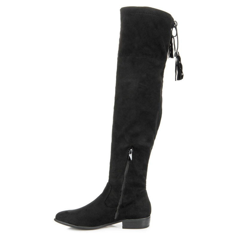 Yes Mile Čizme preko koljena s resama crna 2