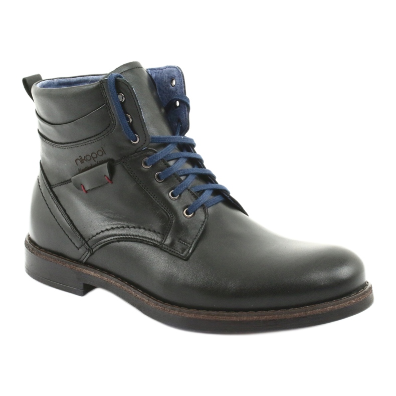 Nikopol Muške kožne čizme izolirane s patentnim zatvaračem 700 crne crna 1