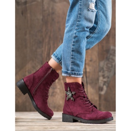 SHELOVET Bordo čizme od antilopa crvena 1