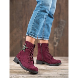 SHELOVET Bordo čizme od antilopa crvena 2