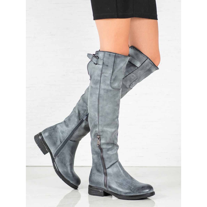 Forever Folie Eko kožne čizme plava 1