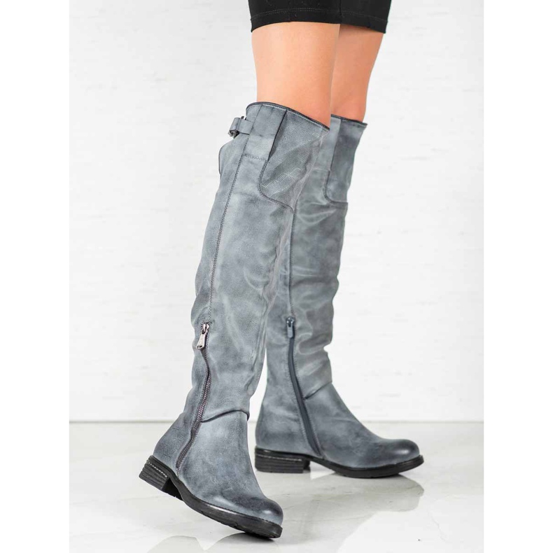 Forever Folie Eko kožne čizme plava 2