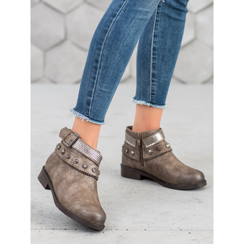 Forever Folie Čizme sa kamenčićima smeđa 2